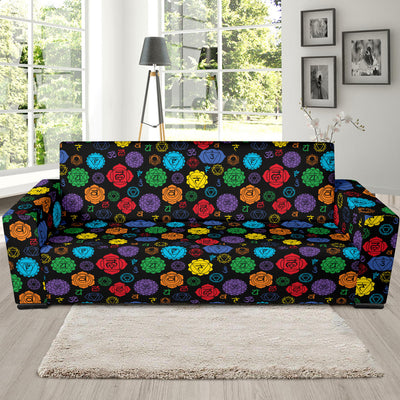 Chakra Pattern Print Design 01 Sofa Slipcover