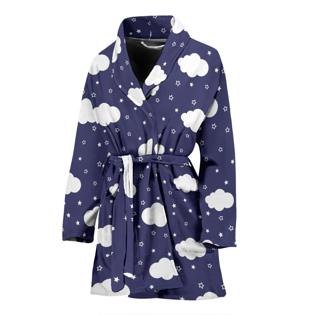 Cloud Pattern Print Design 03 Women Bathrobe