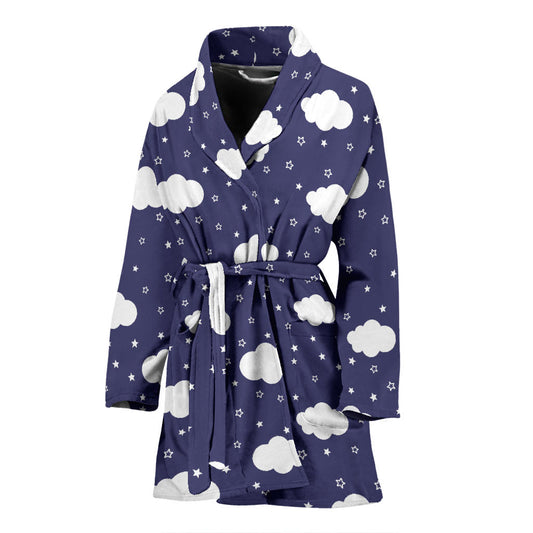 Cloud Pattern Print Design 03 Women Bathrobe