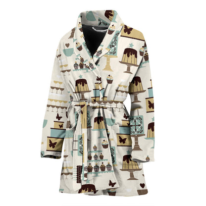 Cake Pattern Print Design 02 Women Bathrobe
