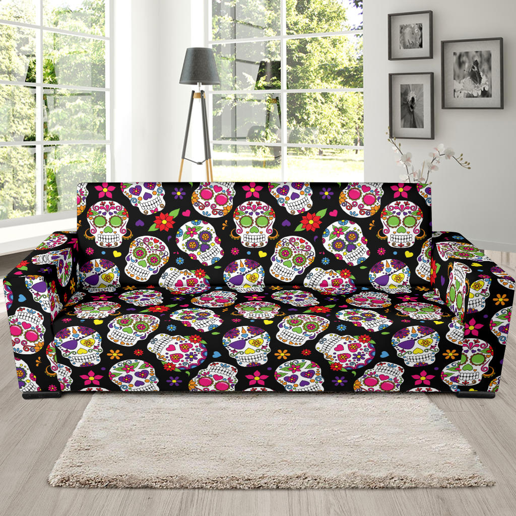 Sugar Skull Print Design LKS302 Sofa Slipcover