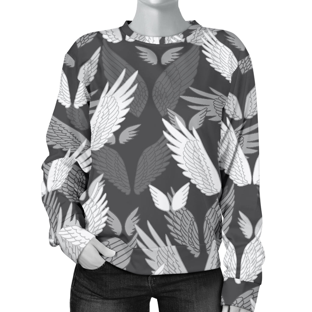 Angel Wings Pattern Design Themed Print Women Long Sleeve Sweatshirt