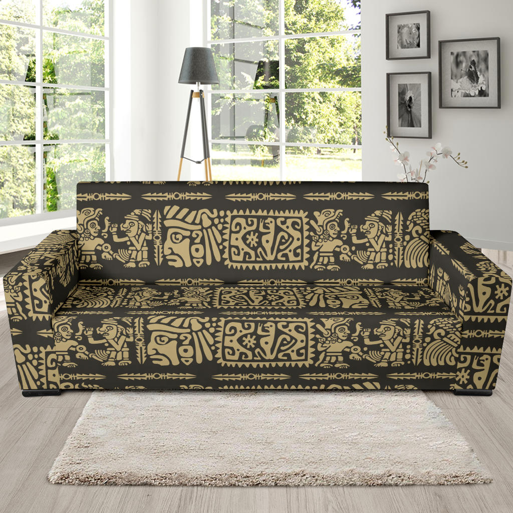 Mayan Pattern Print Design 02 Sofa Slipcover