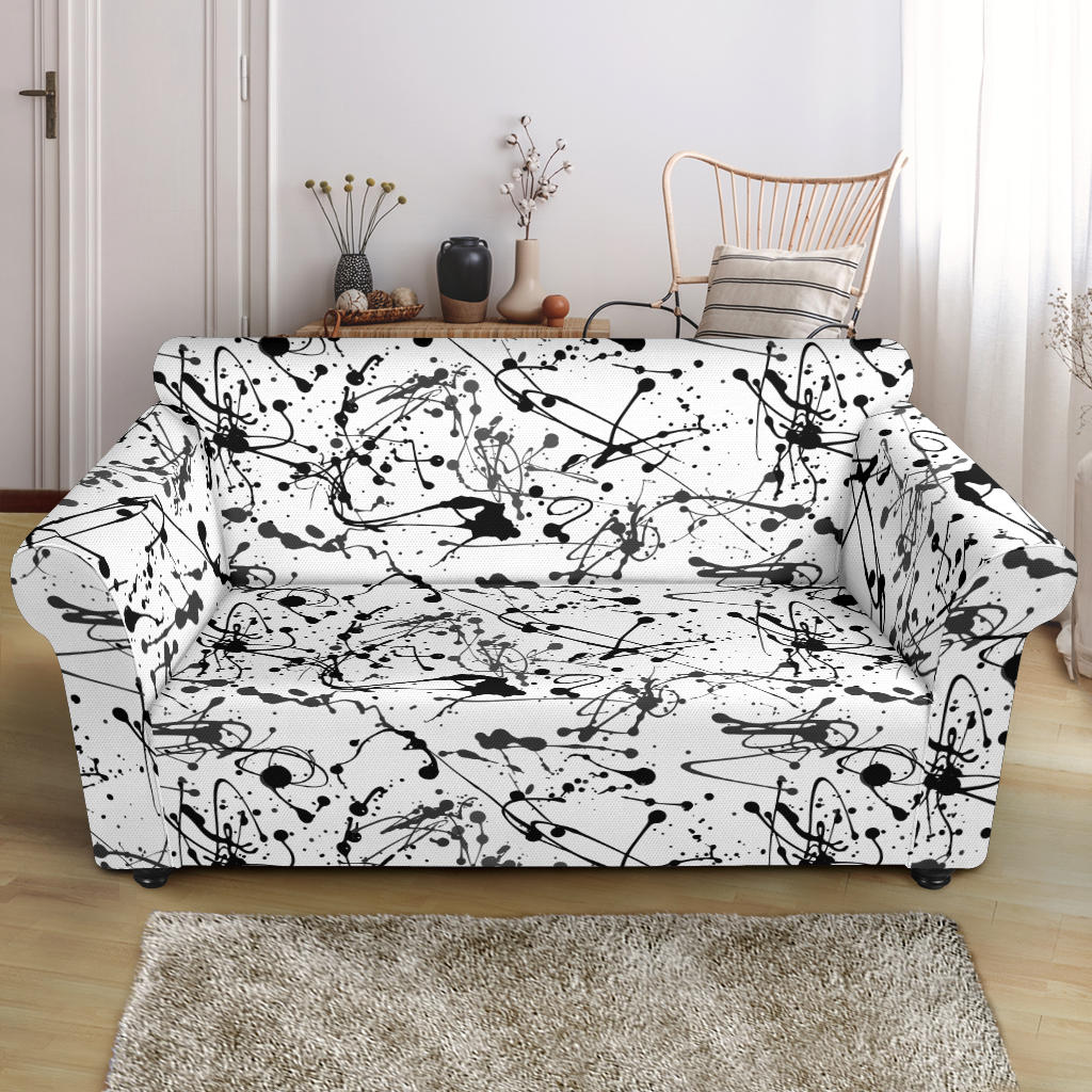 Splatter Print Design LKS305 Loveseat Couch Slipcover