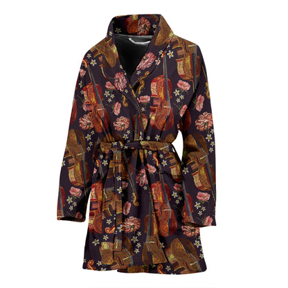 Violin Print Design LKS402 Women Bathrobe
