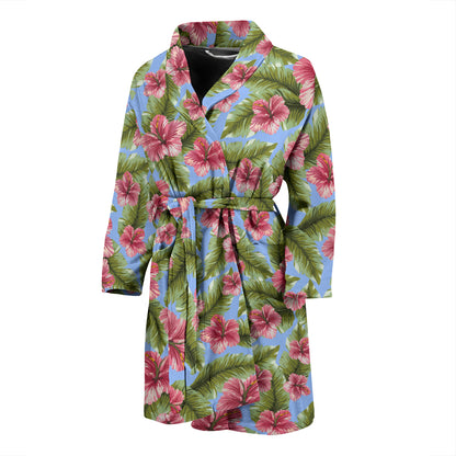 Tropical Flower Print Design LKS301 Men Bathrobe