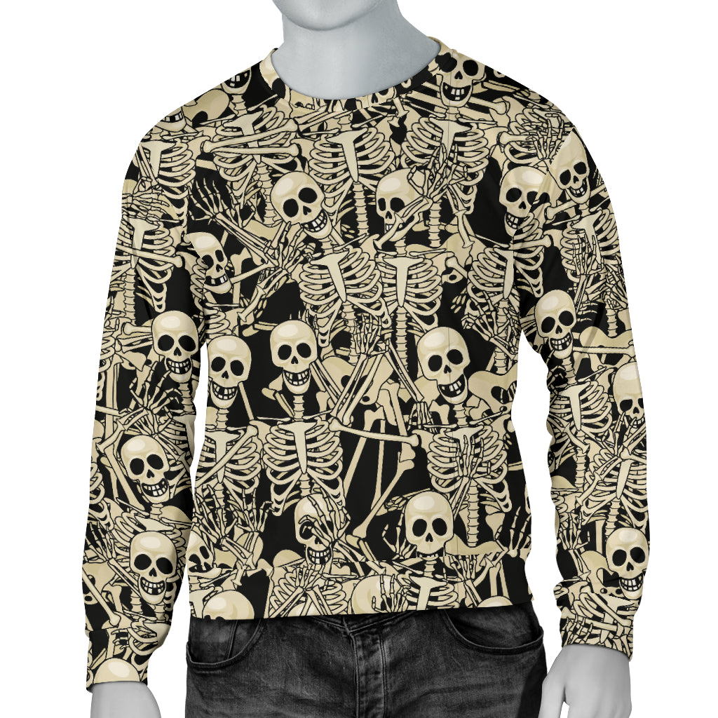 Skeleton Design Print Men Long Sleeve Sweatshirt
