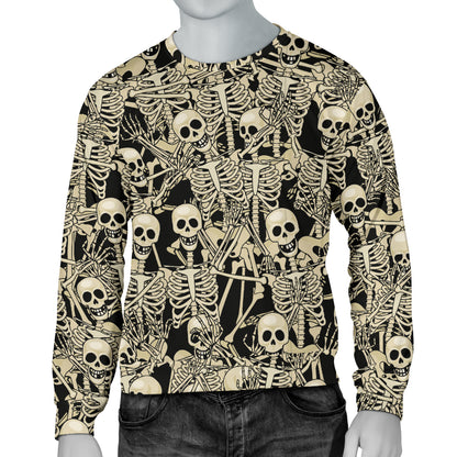 Skeleton Design Print Men Long Sleeve Sweatshirt