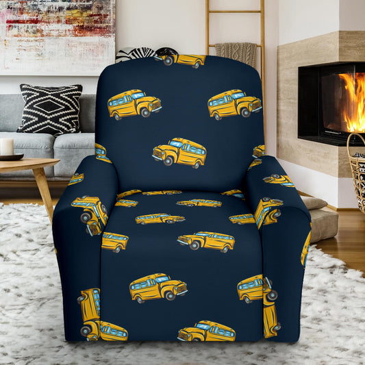 School Bus Print Design LKS304 Recliner Slipcover with Pocket