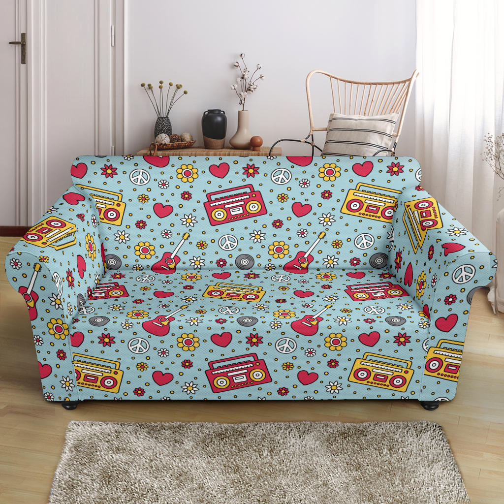 Hippie Print Design LKS307 Loveseat Couch Slipcover