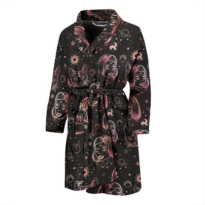 Third Eye Girl Cat Print Design LKS305 Men Bathrobe