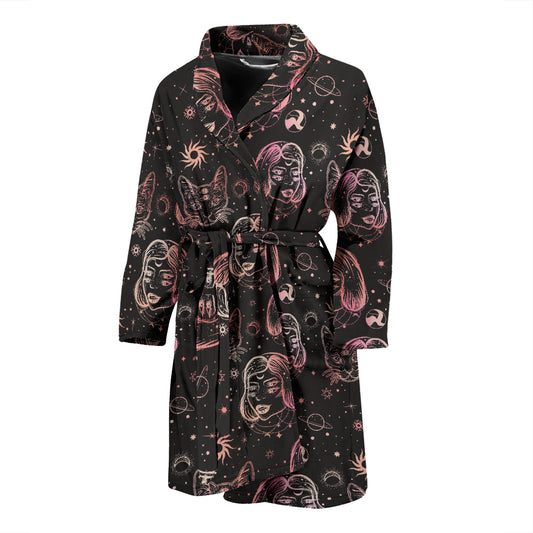 Third Eye Girl Cat Print Design LKS305 Men Bathrobe