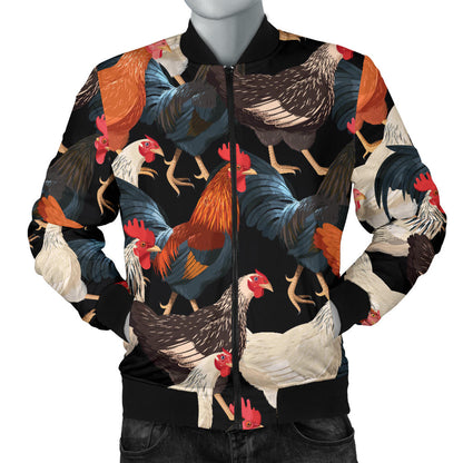 Chicken Print Pattern Men Bomber Jacket
