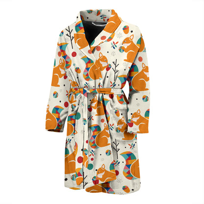 Squirrel Print Design LKS304 Men Bathrobe