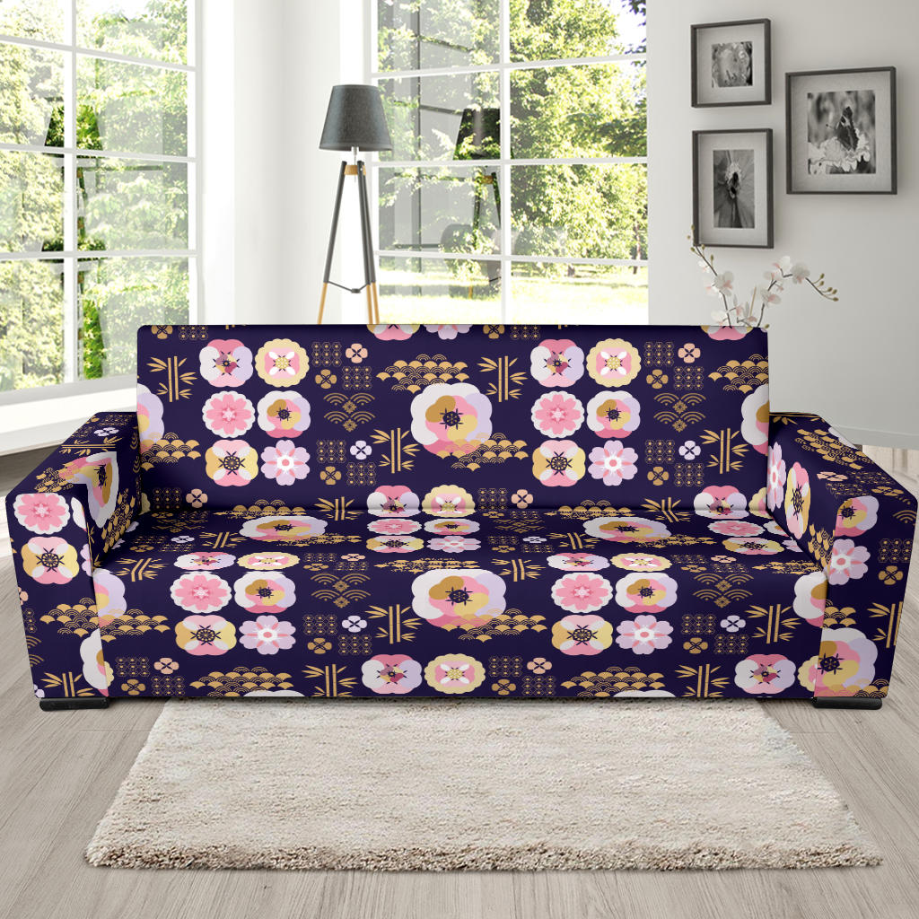 Sakura Japan Style Print Design LKS302 Sofa Slipcover