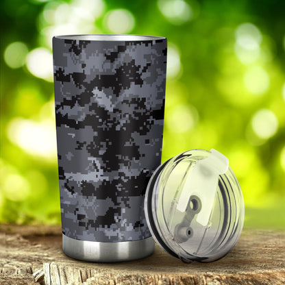 ACU Digital Black Camouflage Tumbler
