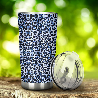Leopard Blue Skin Print Tumbler