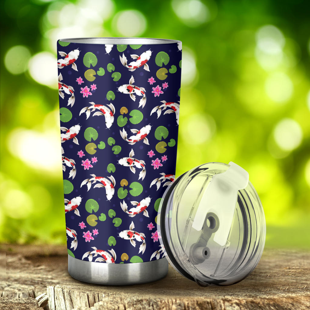 Koi Carp Pattern Design Themed Print Tumbler