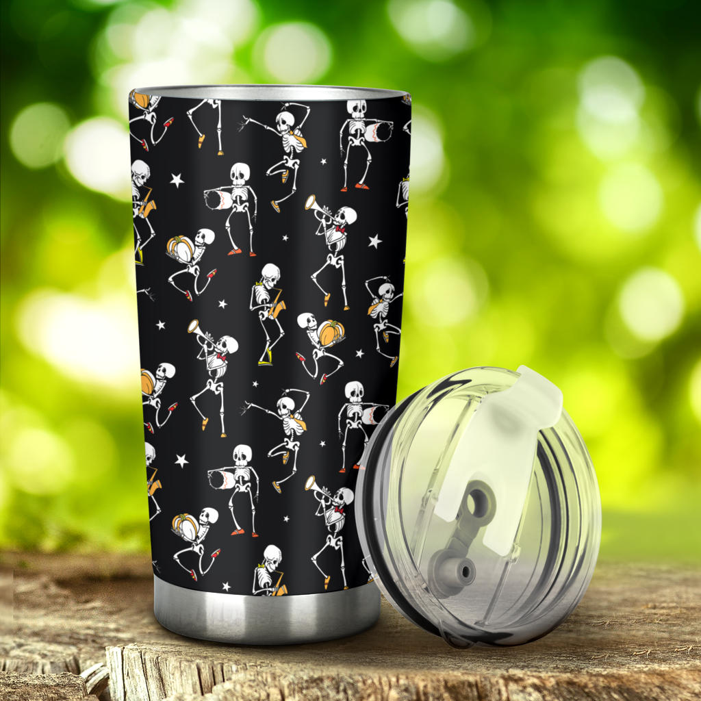 Skeleton Dance Print Tumbler