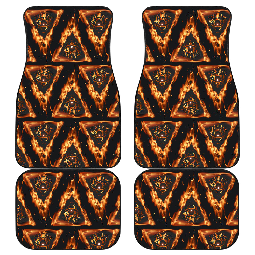 Eye of Horus in Flame Print Car Floor Mats Front Back