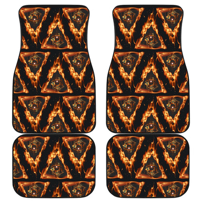 Eye of Horus in Flame Print Car Floor Mats Front Back