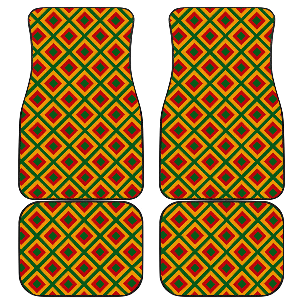 Rasta Reggae Color Cross Car Floor Mats Front Back