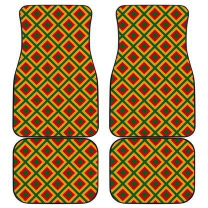 Rasta Reggae Color Cross Car Floor Mats Front Back