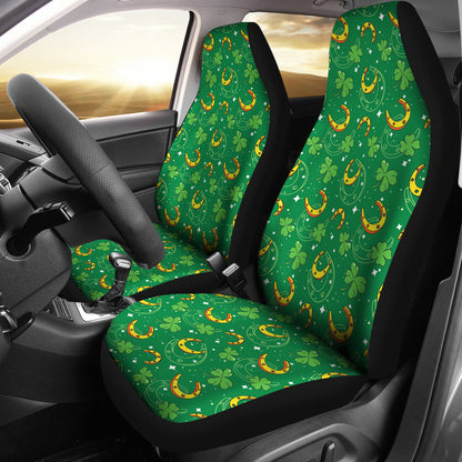 Shamrock With Horse Shoes Print Design LKS305 Car Seat Covers