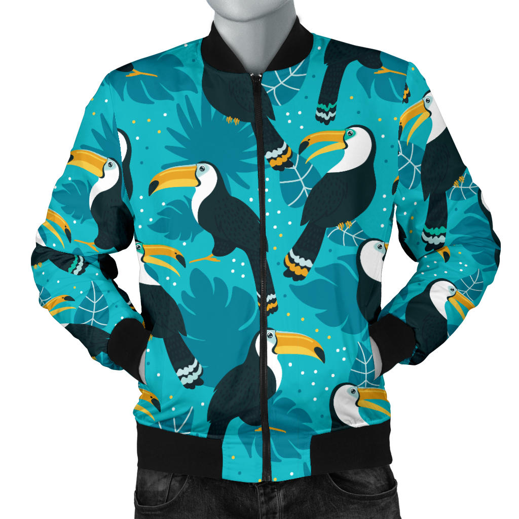 Toucan Parrot Pattern Print Men Bomber Jacket