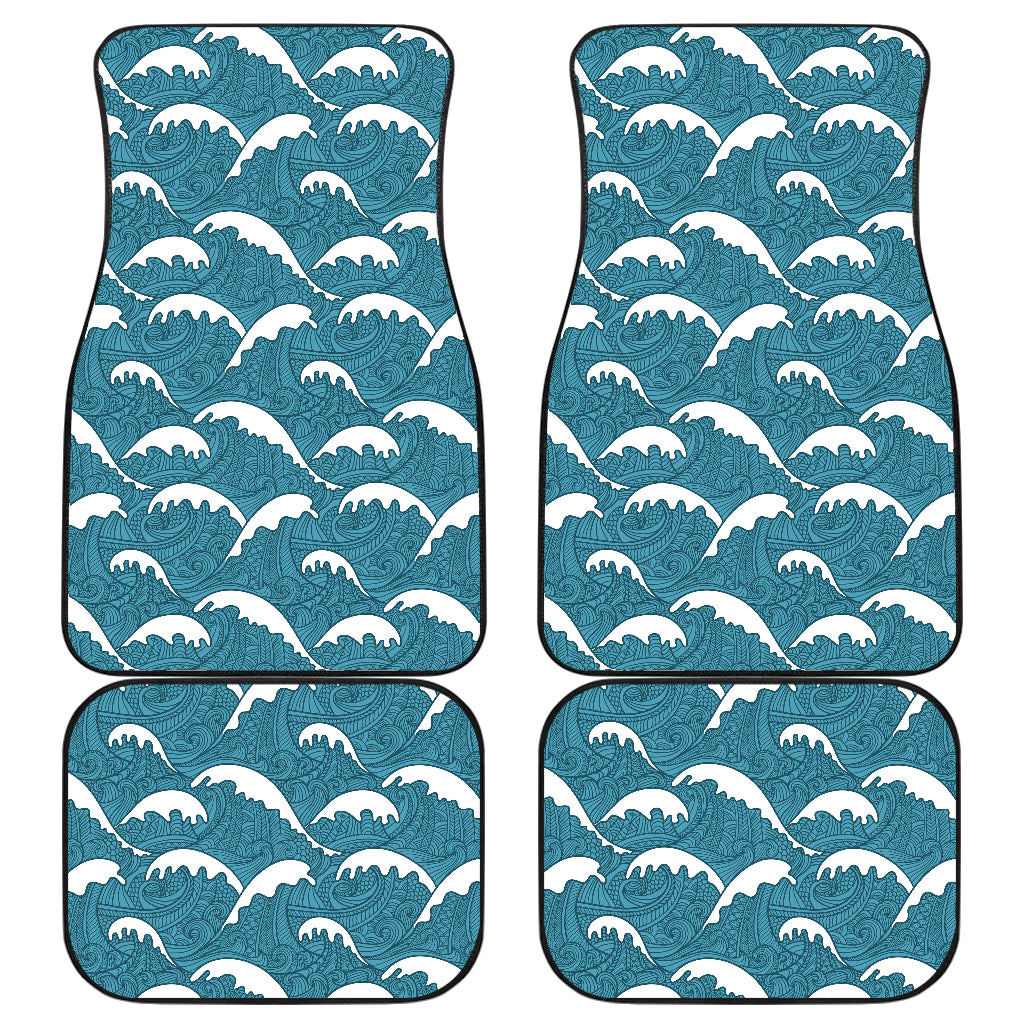 Surf Wave Tribal Design Car Floor Mats Front Back