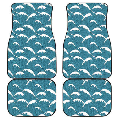 Surf Wave Tribal Design Car Floor Mats Front Back