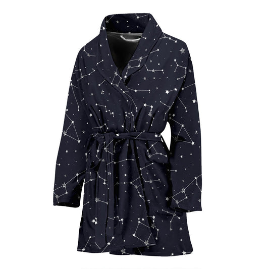 Constellation Pattern Print Design 03 Women Bathrobe
