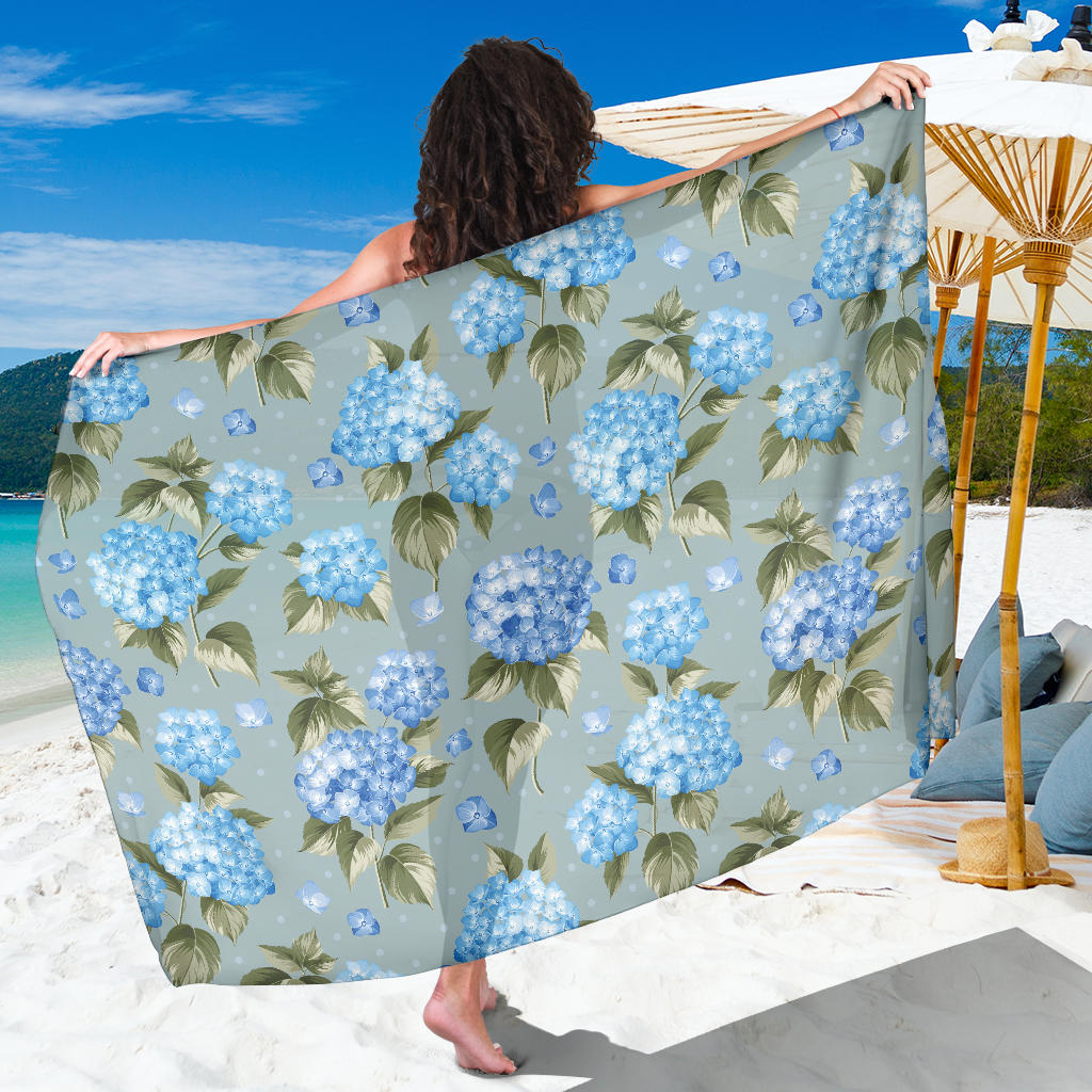 Hydrangea Pattern Print Design 01 Sarong Pareo Wrap