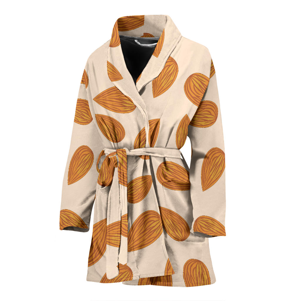 Almond Pattern Print Design 03 Women Bathrobe