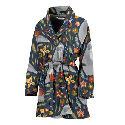 Sloth Print Design LKS303 Women Bathrobe