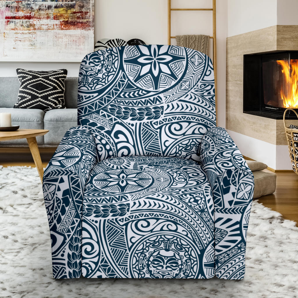 Polynesian Pattern Print Design A03 Recliner Slipcover with Pocket