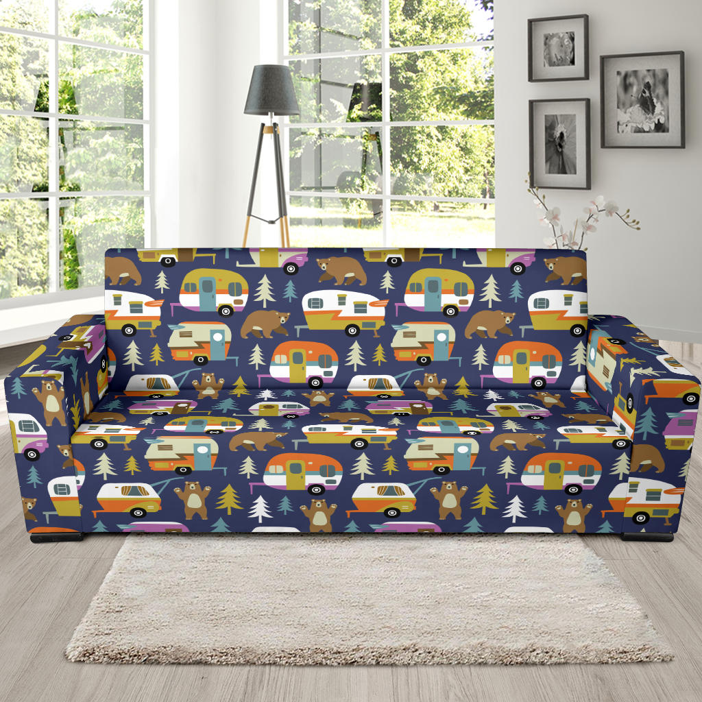 Camper Pattern Print Design 04 Sofa Slipcover