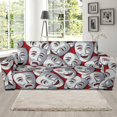 Acting Mask Pattern Print Design 01 Sofa Slipcover