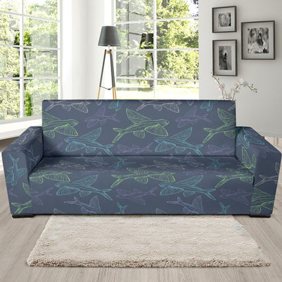 Flying Fish Pattern Print Design 02 Sofa Slipcover