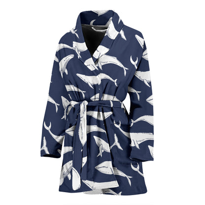Whale Print Design LKS308 Women Bathrobe
