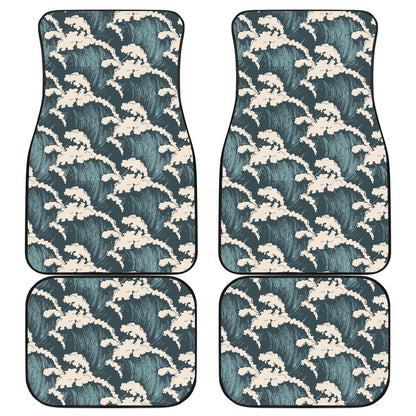 Wave Art Print Car Floor Mats Front Back