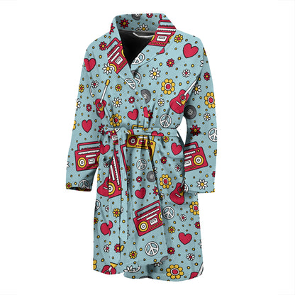 Hippie Print Design LKS307 Men Bathrobe