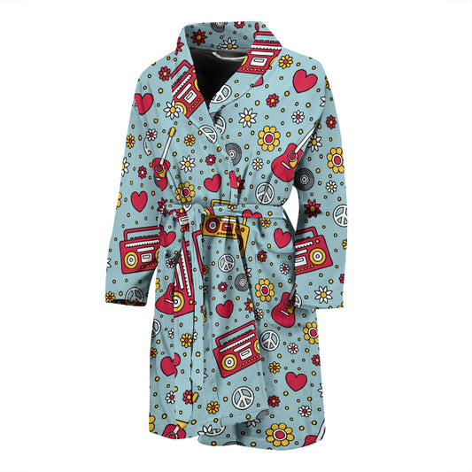 Hippie Print Design LKS307 Men Bathrobe