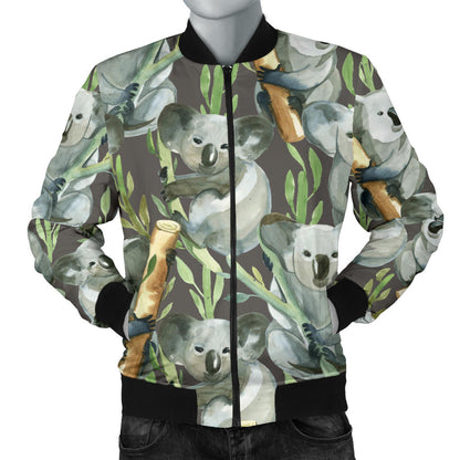 Koala Pattern Design Print Men Bomber Jacket