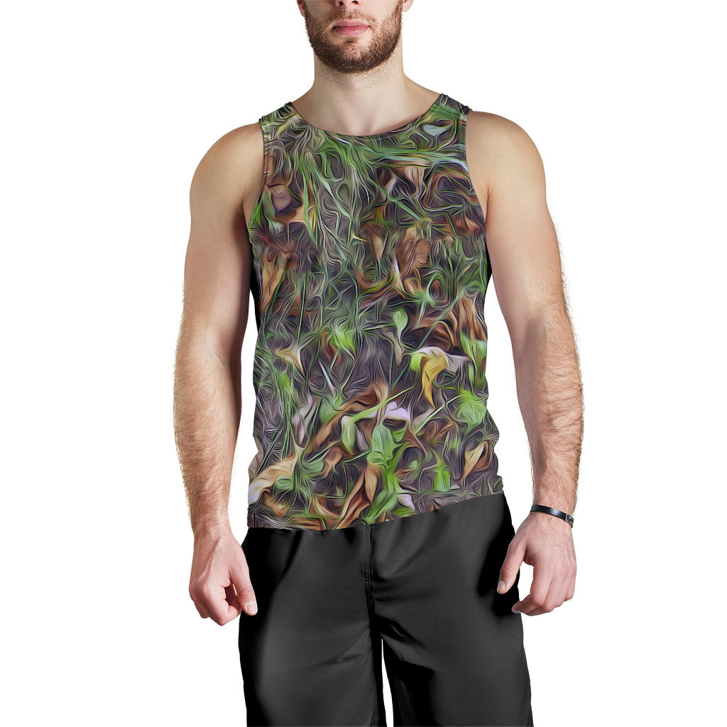 Camouflage Realistic Tree Print Men Tank Top
