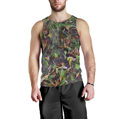 Camouflage Realistic Tree Print Men Tank Top