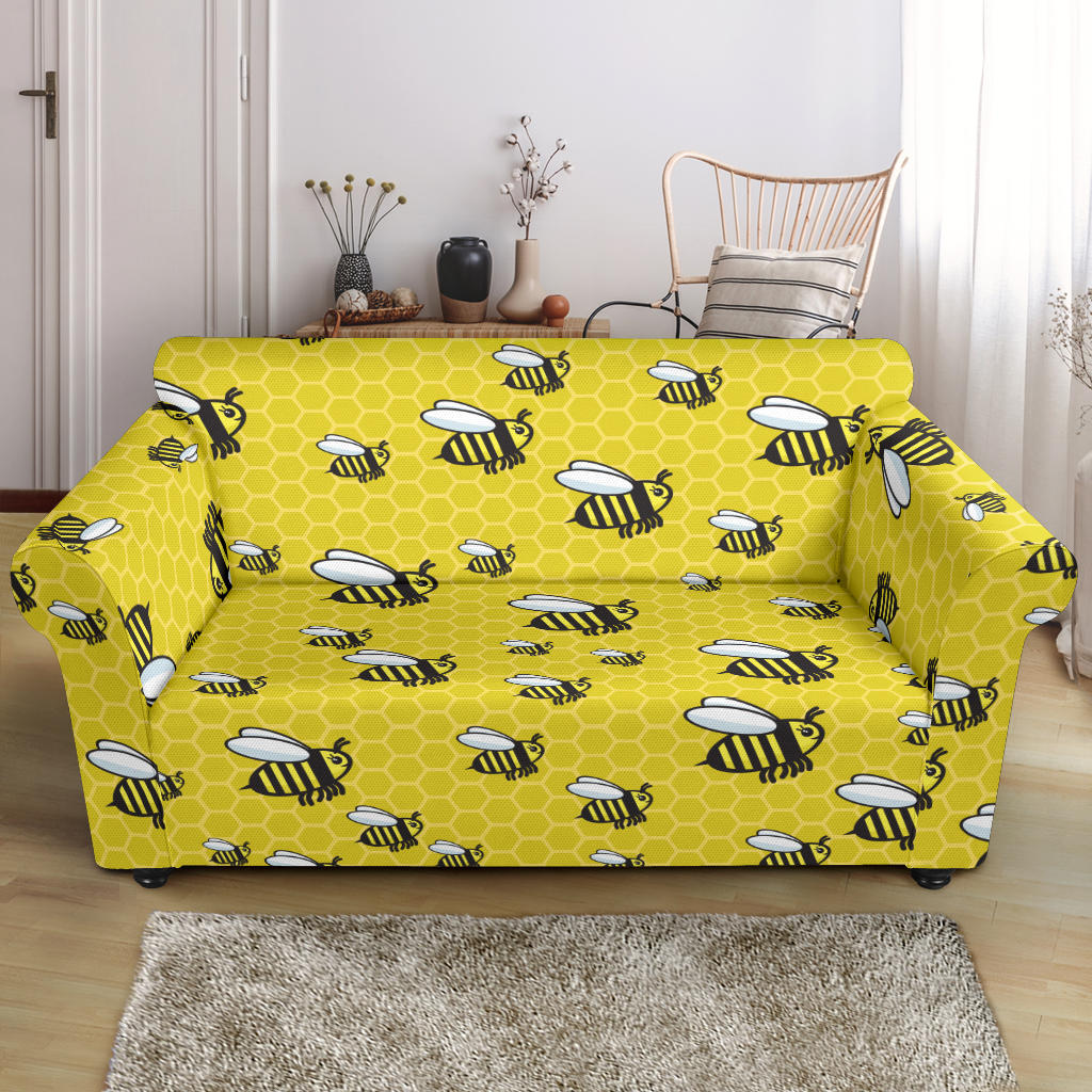 Bee Cute Print Design LKS308 Loveseat Couch Slipcover