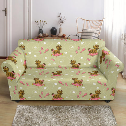 Yorkshire Cute Terriers Print Design LKS301 Loveseat Couch Slipcover