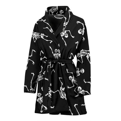 Skeleton Print Design LKS305 Women Bathrobe