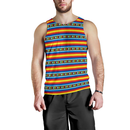 Mexican Blanket ZigZag Print Pattern Men Tank Top